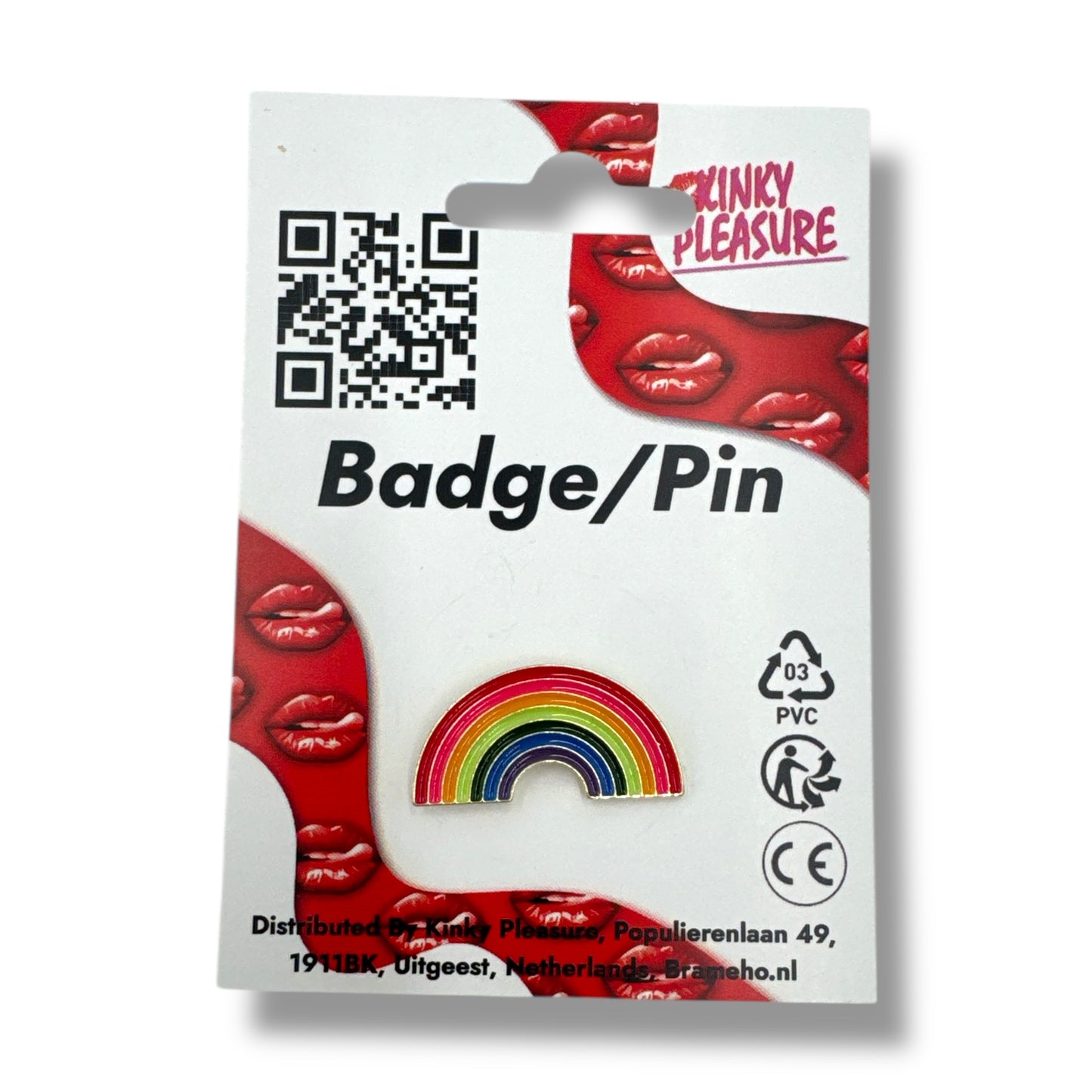 Kinky Pleasure - KPB005 - Badge / Pin - Rainbow - Model 2