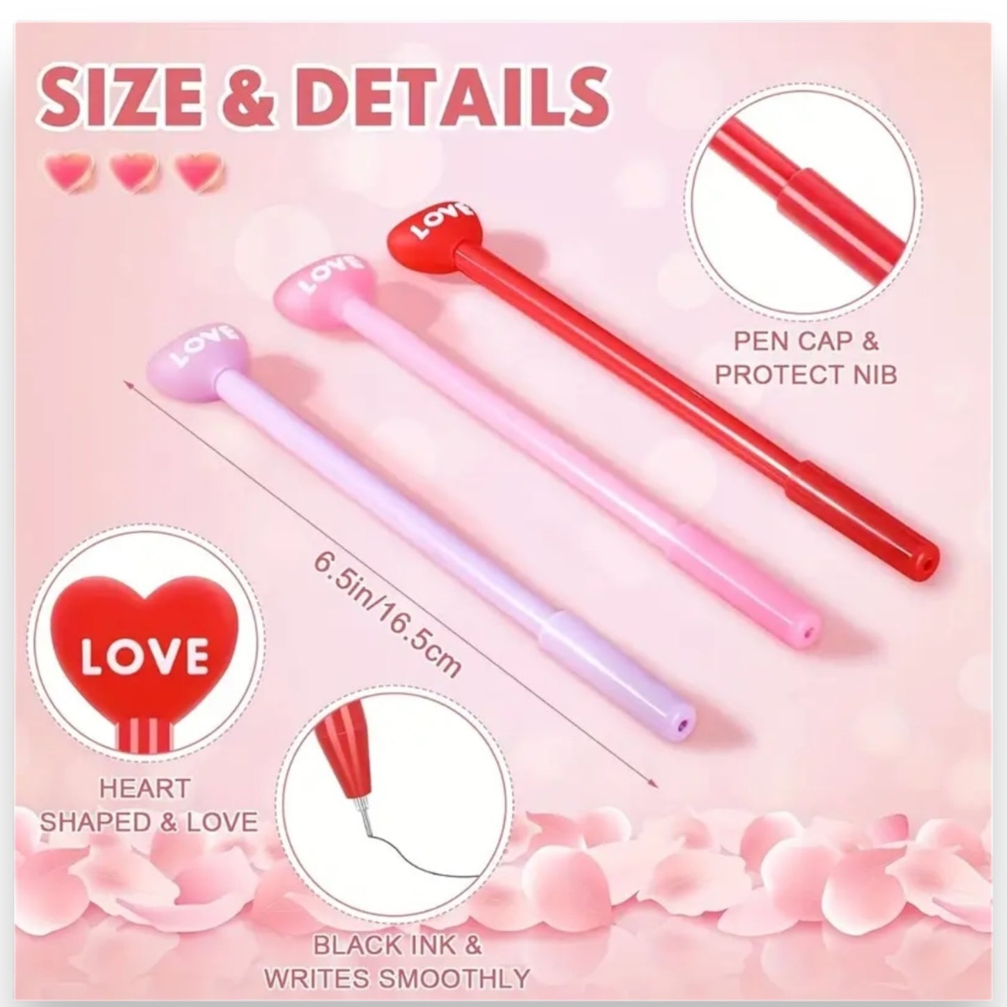 Kinky Pleasure - T137 - Heart Love Ballpoint Pens - 3 Pieces