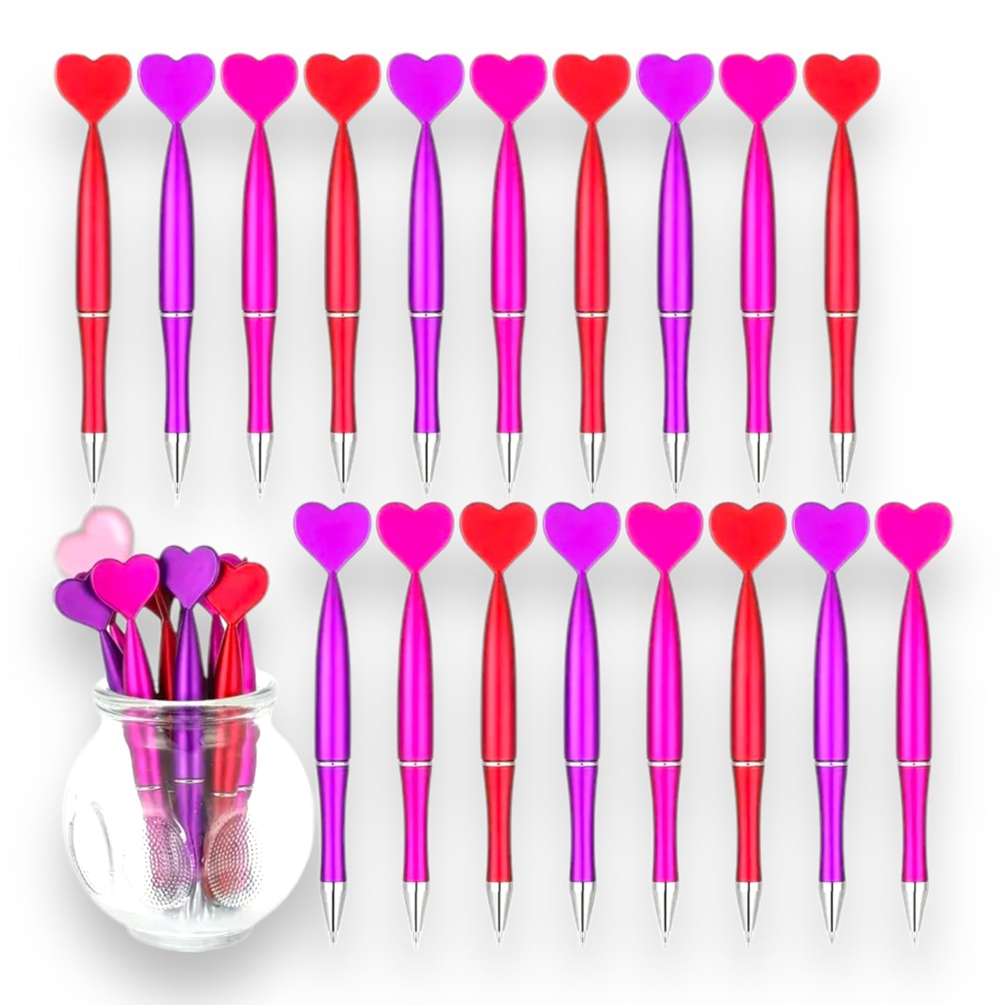 Kinky Pleasure - T138 - Heart Ballpoint Pens - Ca. 14cm - 3 Pieces