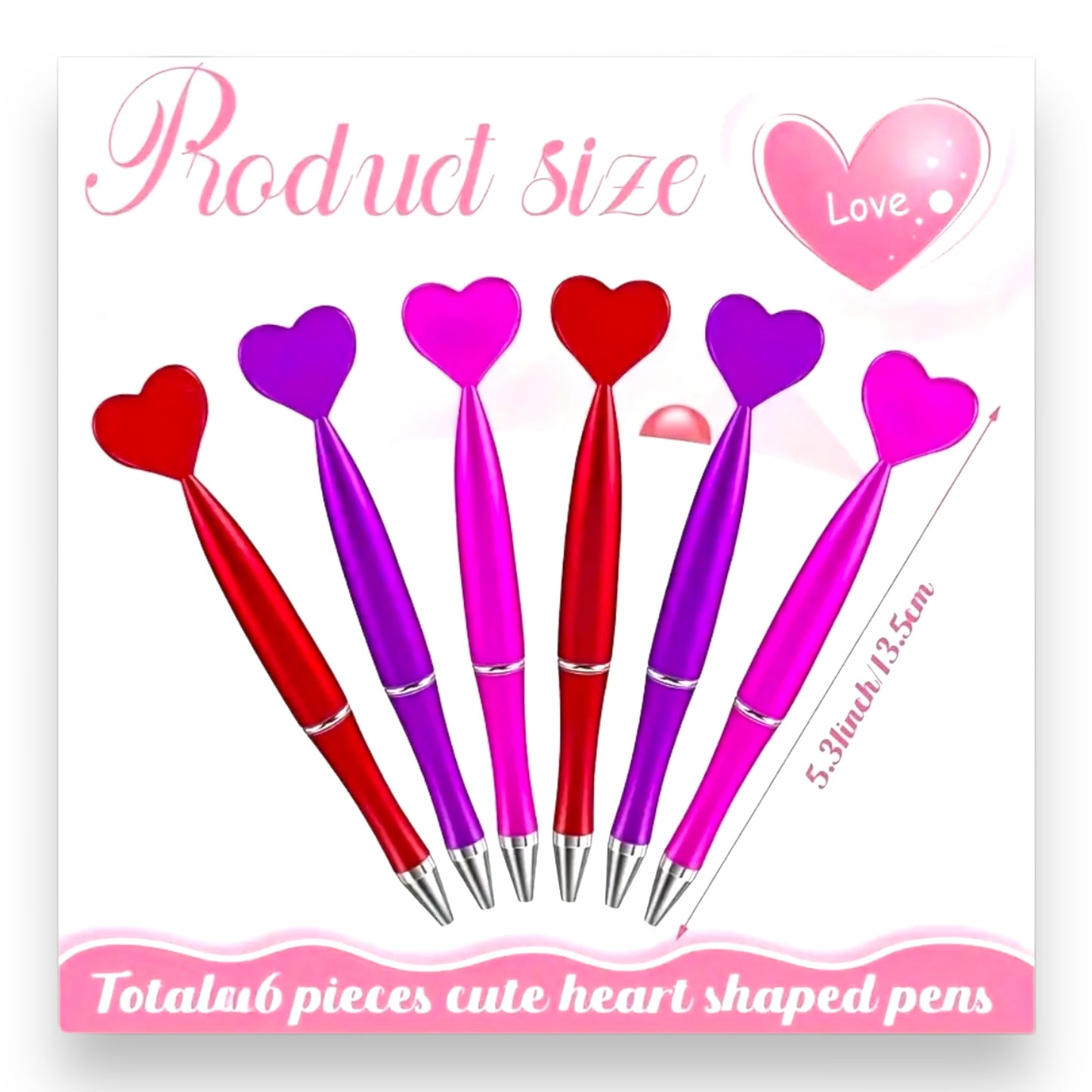 Kinky Pleasure - T138 - Heart Ballpoint Pens - Ca. 14cm - 3 Pieces