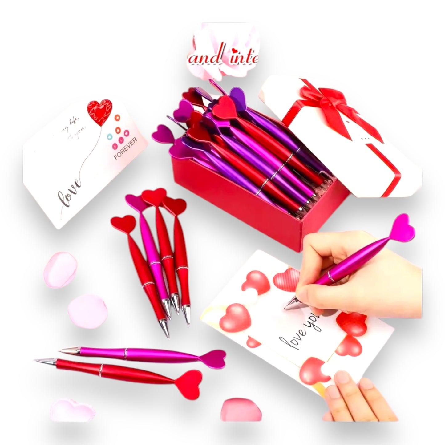 Kinky Pleasure - T138 - Heart Ballpoint Pens - Ca. 14cm - 3 Pieces