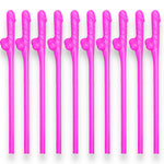 Kinky Pleasure - KP007 - Penis Straws 10pcs -  Dark Pink - New Package