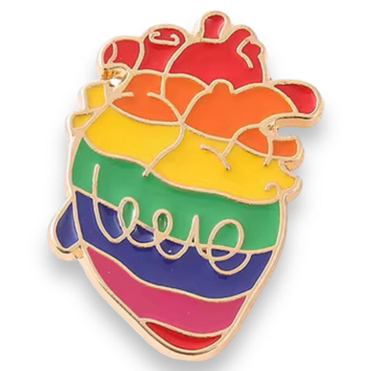 Kinky Pleasure - KPB036 - Badge / Pin - Real Heart With Love