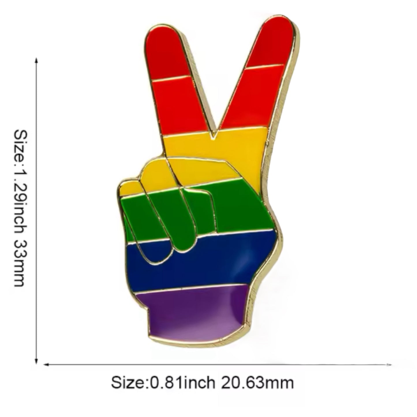 Kinky Pleasure - KPB033 - Badge / Pin - Hands Peace - 3,3x2,0cm