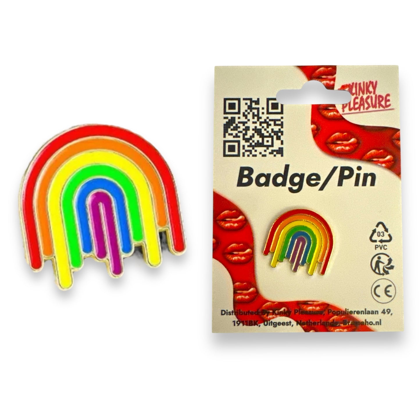 Kinky Pleasure - KPB048 - Badge / Pin - Dripping Rainbow