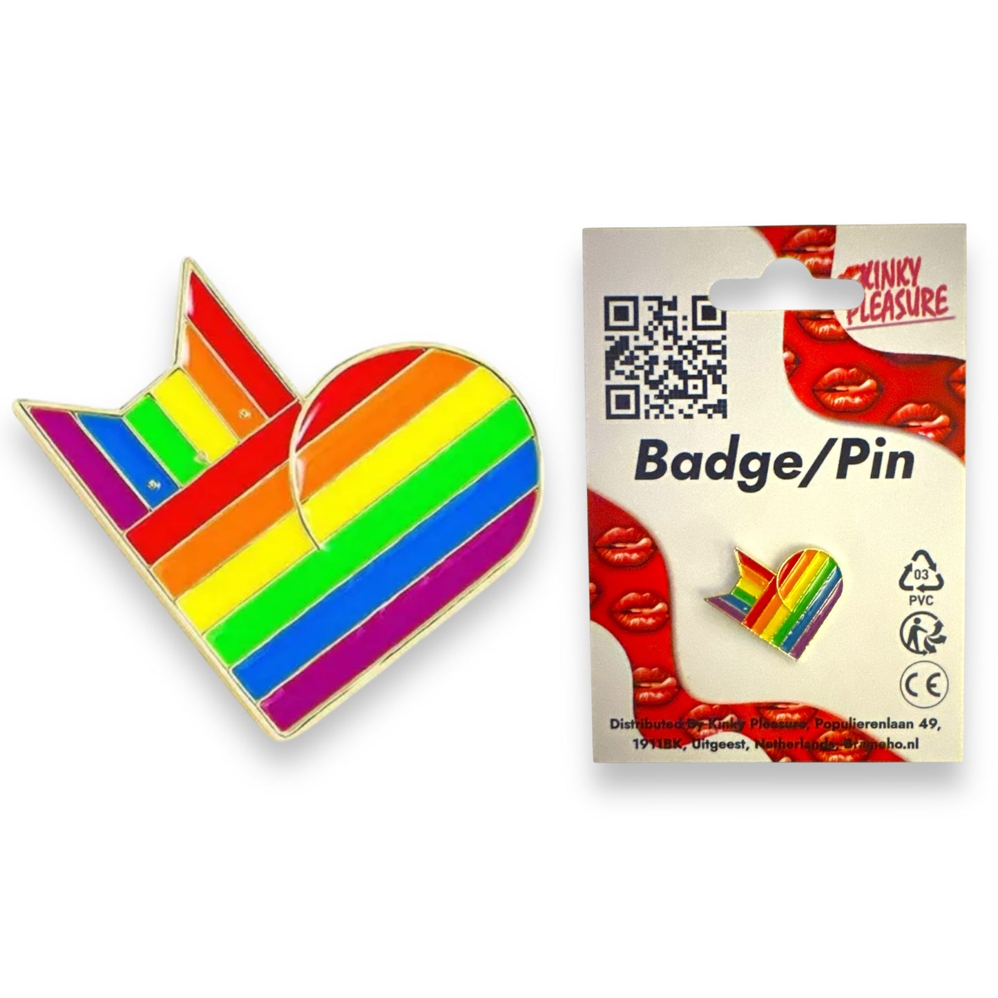 Kinky Pleasure - B099 - Badges Pin/Button - Heart - 8 Models