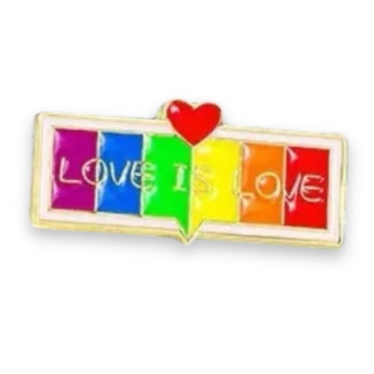 Kinky Pleasure - KPB046 - Badge / Pin - Plate Love Is Love - 2.5x1.2cm - 0.95x0.47 inch