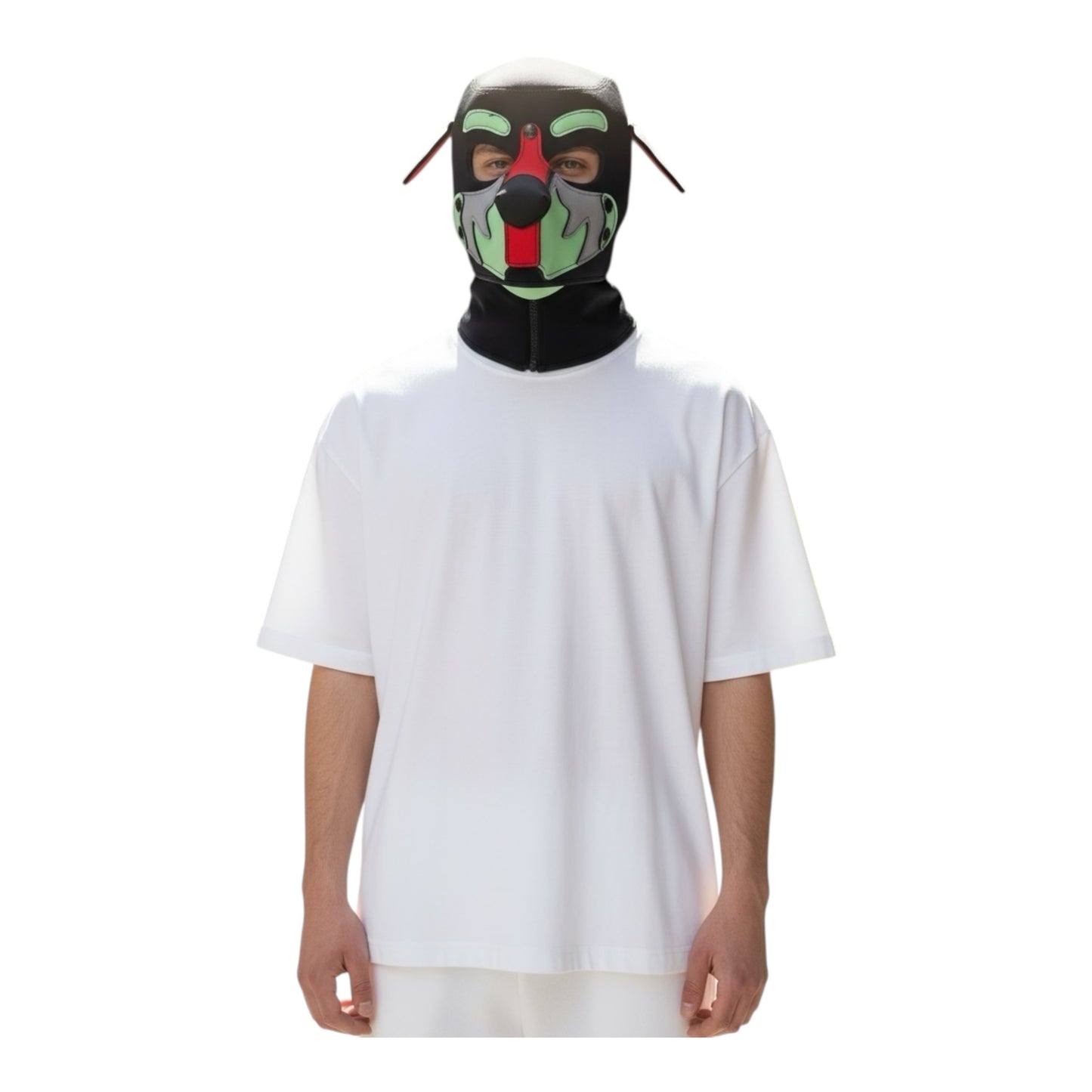 Kinky Pleasure – KPPP008 – Puppy Play Dog Mask - Deluxe – Red/Green