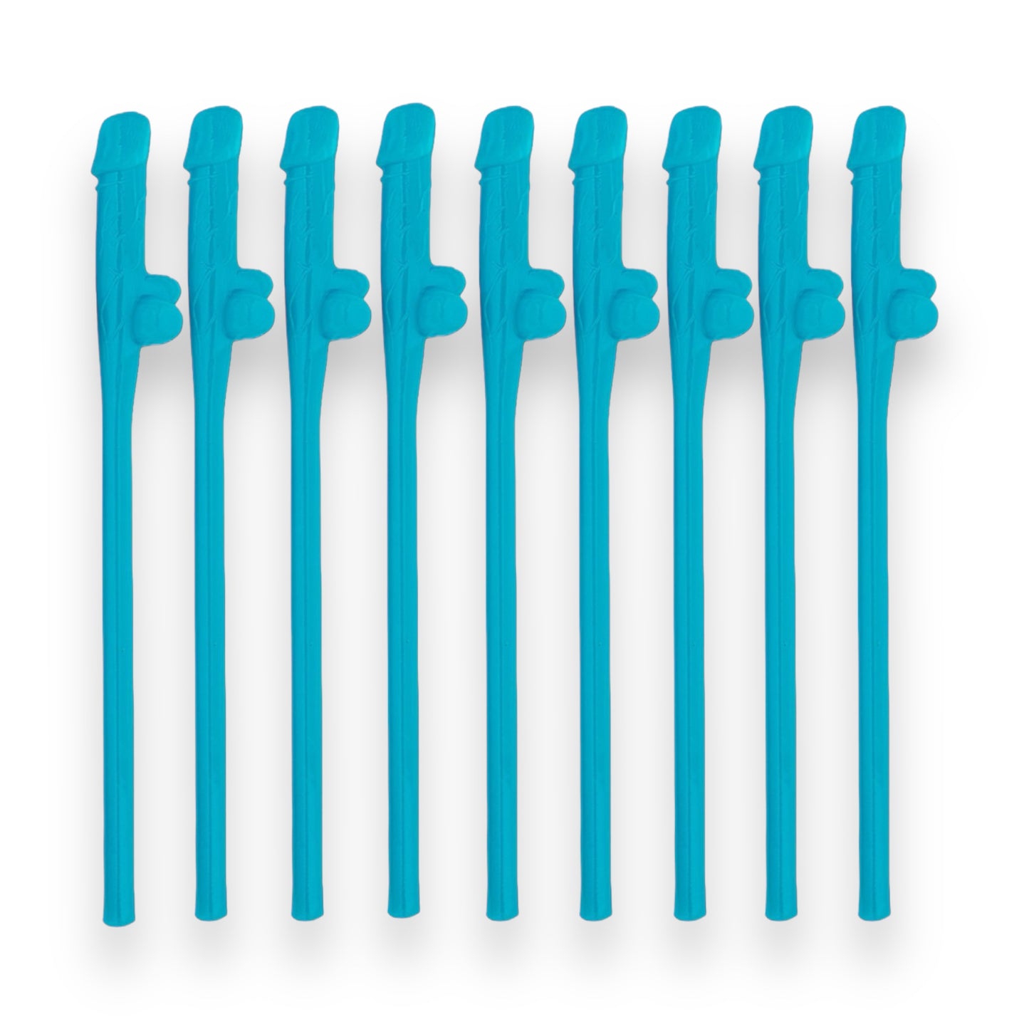 Kinky Pleasure - KP007 - Penis Straws - 10pcs - Blue - New Package