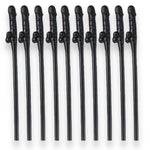 Kinky Pleasure - KP007 - Penis Straws - 10pcs - Black - New Package