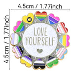 Kinky Pleasure - KPB045 - Badge / Pin - Love Yourself XXL - 4,5X4,5cm/ 1,77'x1,77 inch