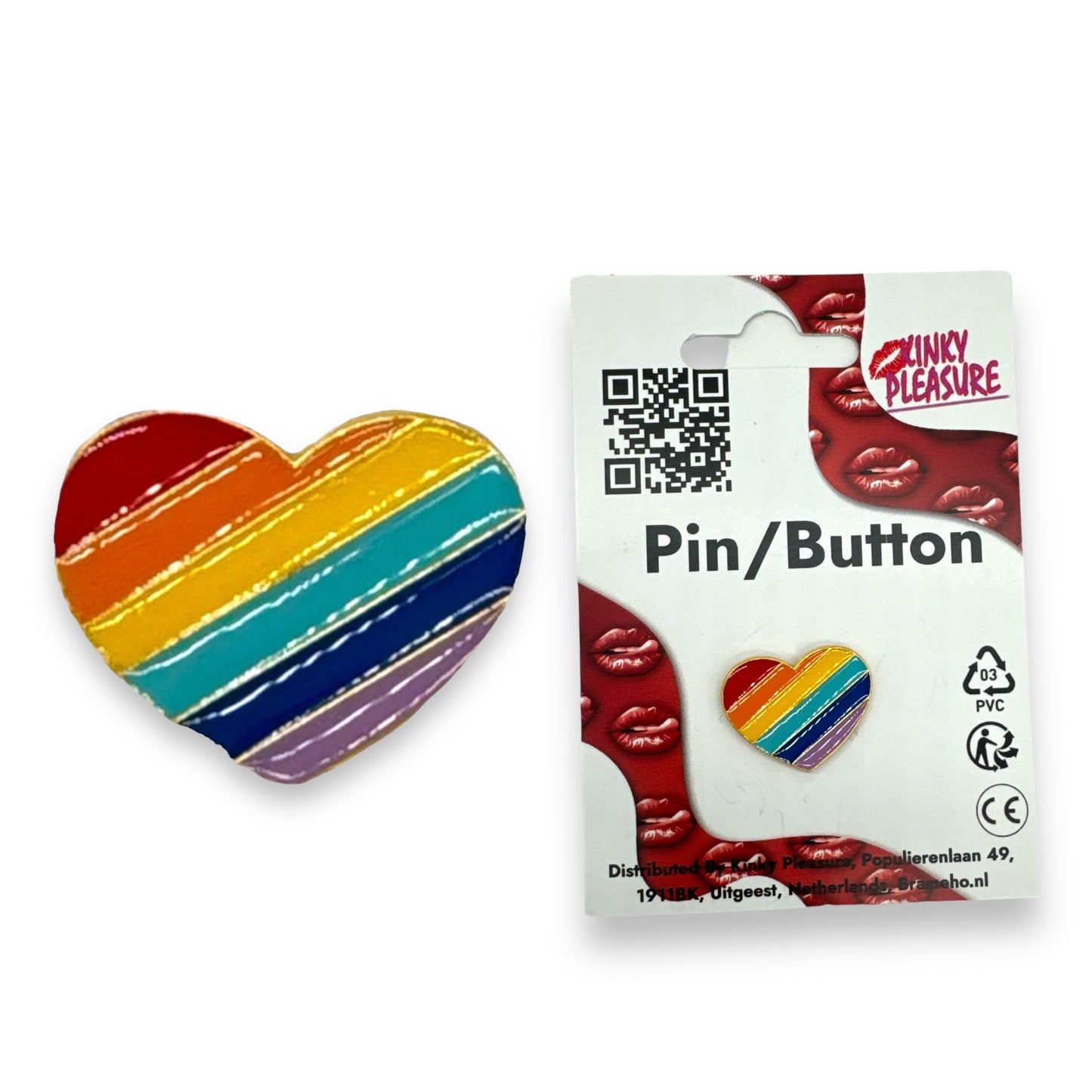 Kinky Pleasure - B099 - Badges Pin/Button - Heart - 8 Models