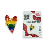 Kinky Pleasure - KPB023 - Badge / Pin - Heart Love - Gold