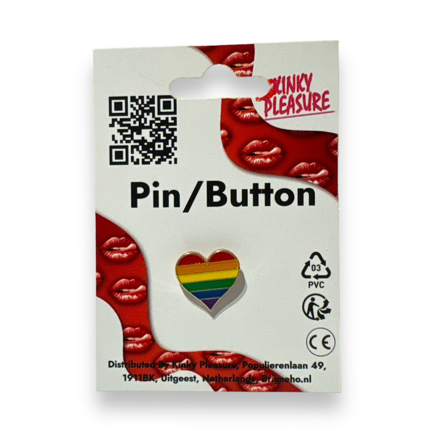 Kinky Pleasure - B099 - Badges Pin/Button - Heart - 8 Models