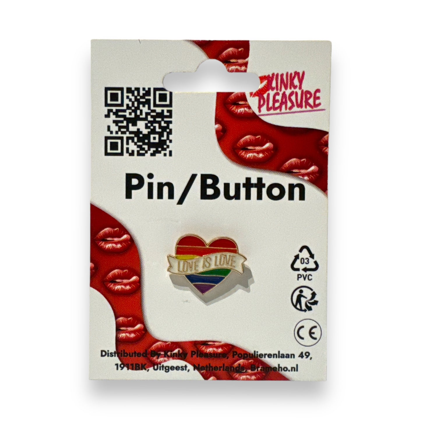 Kinky Pleasure - B099 - Badges Pin/Button - Heart - 8 Models