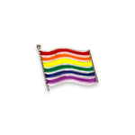 Kinky Pleasure - KPB041 - Badge / Pin - Heart - Flag - Model 01 - Silver