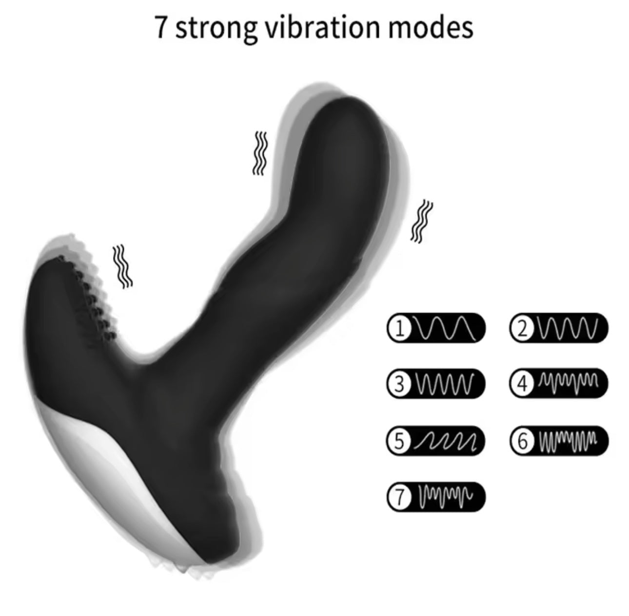 Luxury Play - LP06 - Prostate Stimulator - Silicone Usb Massager -  7 Function - Pulsator - Heating - Black