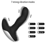 Luxury Play - LP06 - Prostate Stimulator - Silicone Usb Massager -  7 Function - Pulsator - Heating - Black