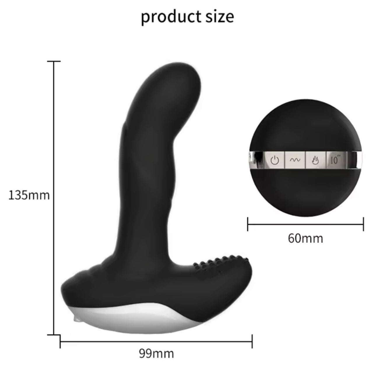 Luxury Play - LP06 - Prostate Stimulator - Silicone Usb Massager -  7 Function - Pulsator - Heating - Black