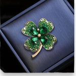 Kinky Pleasure - KPB071 - Badge / Pin - Shamrock Lucky Flower Green XL