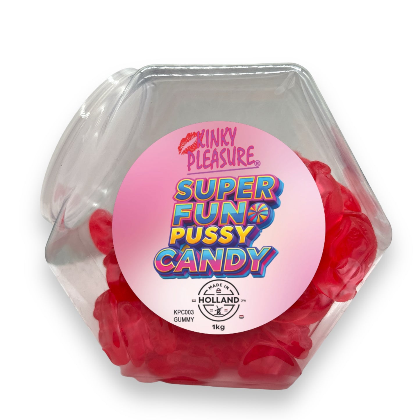 Kinky Pleasure - KPC003 - Super Fun Pussy Candy In Glass Display Jar  - Gummy's - 1KG