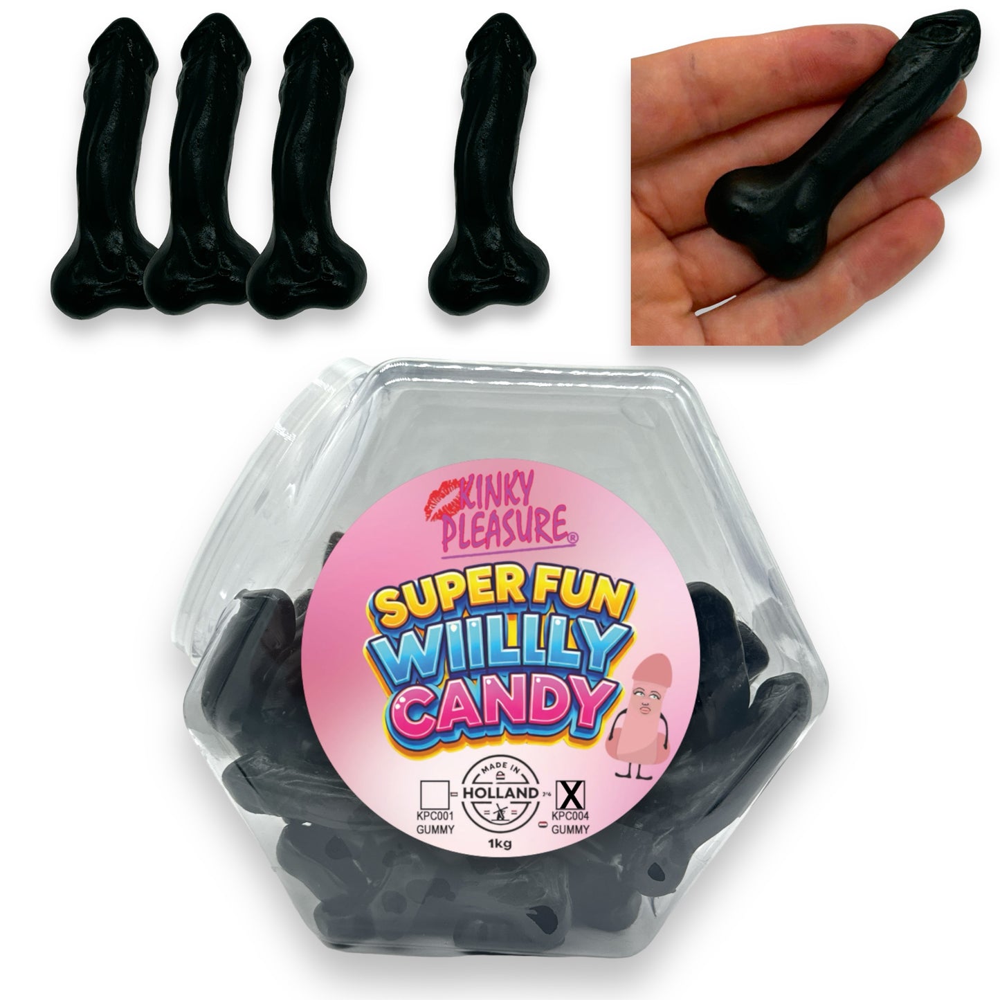 Kinky Pleasure - KPC004 - Super Fun Willy Candy - Liquorice - 1KG