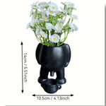 Kinky Pleasure - T184 - Flower Pot – White and Black – 14 x 10.5 cm