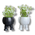 Kinky Pleasure - T184 - Flower Pot – White and Black – 14 x 10.5 cm