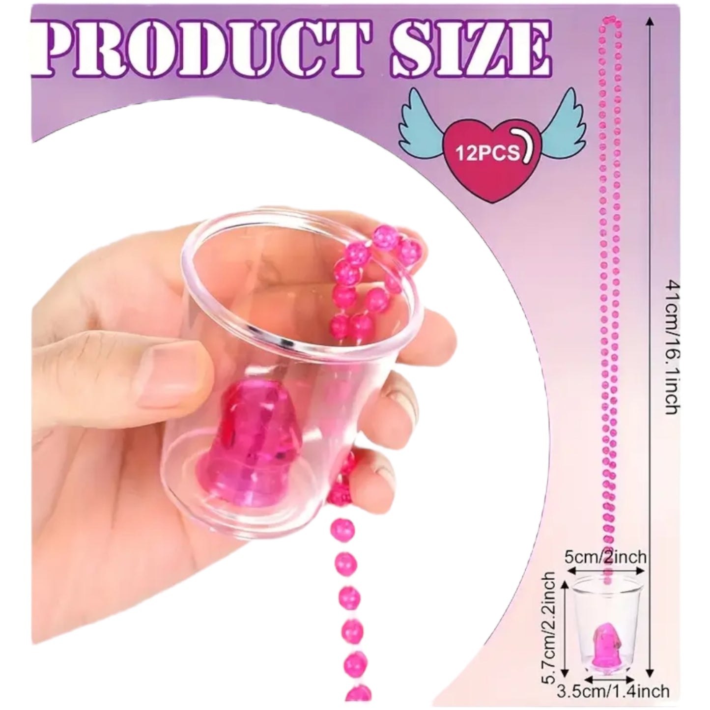 Kinky Pleasure - T185 - Shot Glas Necklace With Penis - 1 Piece