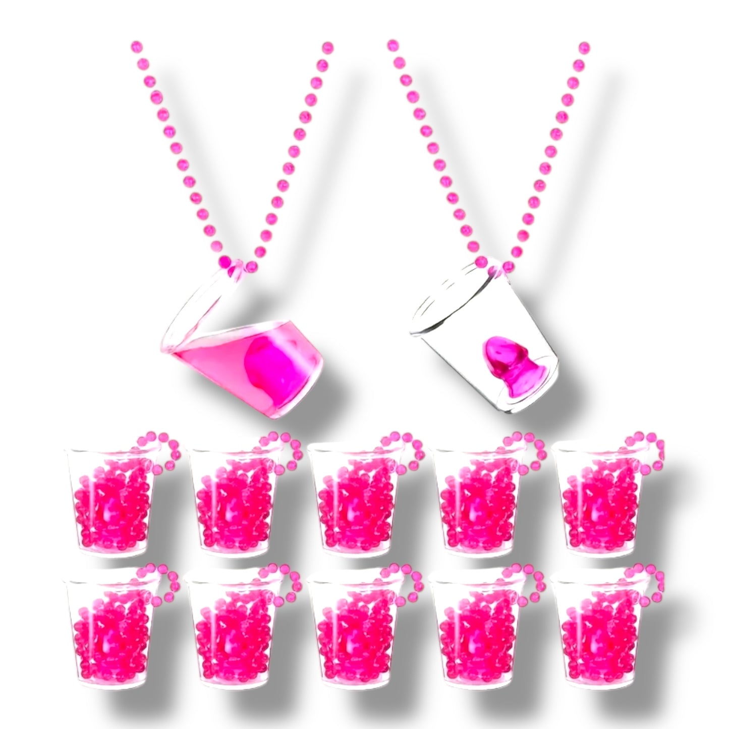 Kinky Pleasure - T185 - Shot Glas Necklace With Penis - 1 Piece