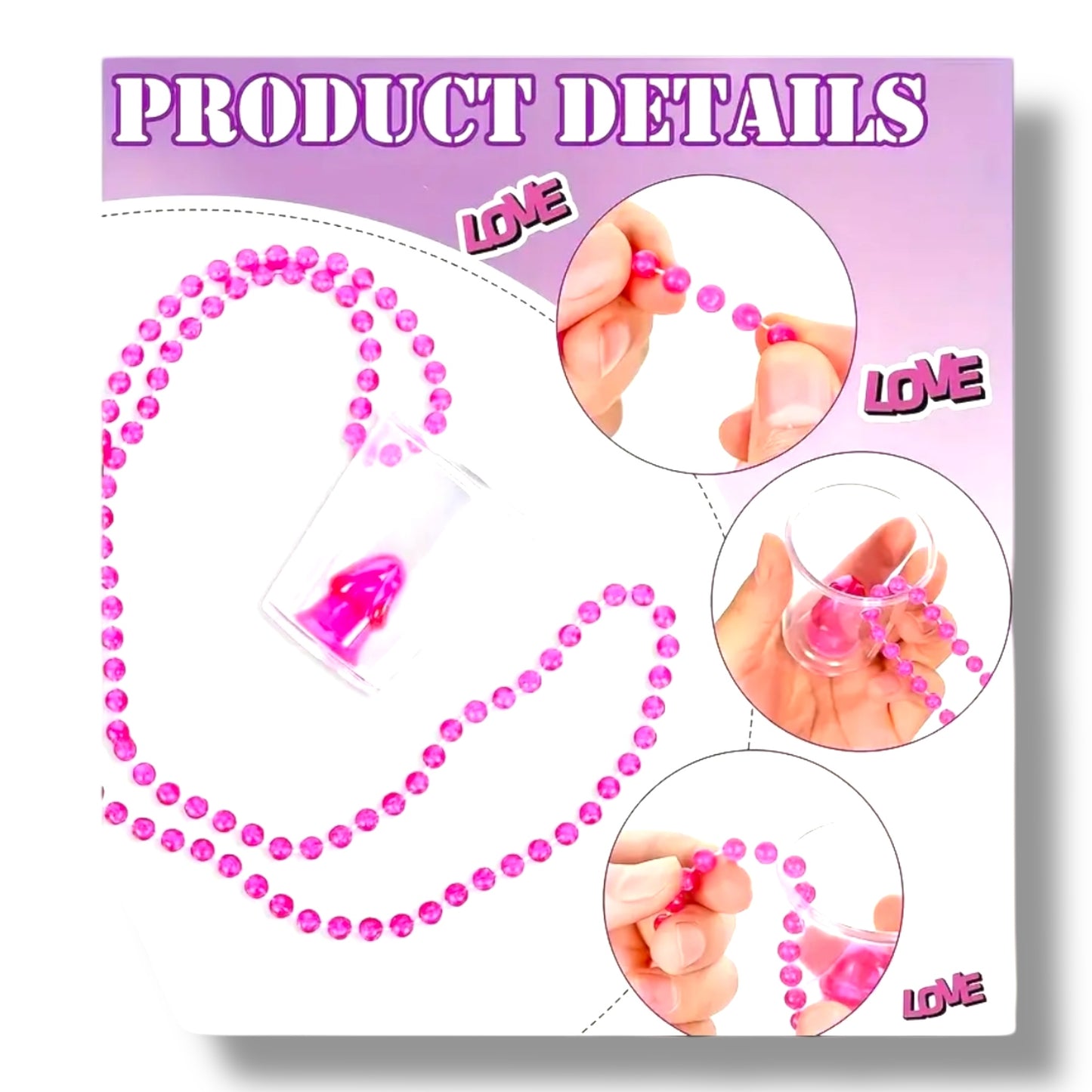 Kinky Pleasure - T185 - Shot Glas Necklace With Penis - 1 Piece