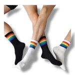 Kinky Pleasure - T206 - Pride Theme Rainbow Socks In Black And White