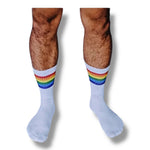 Kinky Pleasure - T206 - Pride Theme Rainbow Socks In Black And White