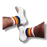 Kinky Pleasure - T206 - Pride Theme Rainbow Socks In Black And White