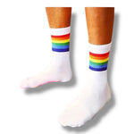 Kinky Pleasure - T206 - Pride Theme Rainbow Socks In Black And White