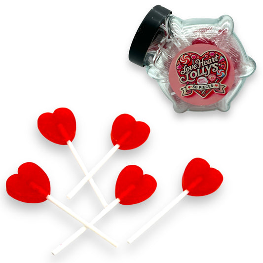 Kinky Pleasure - KPC007 - Love Heart Lolly's 50 Pieces in Exclusive Glas Jar