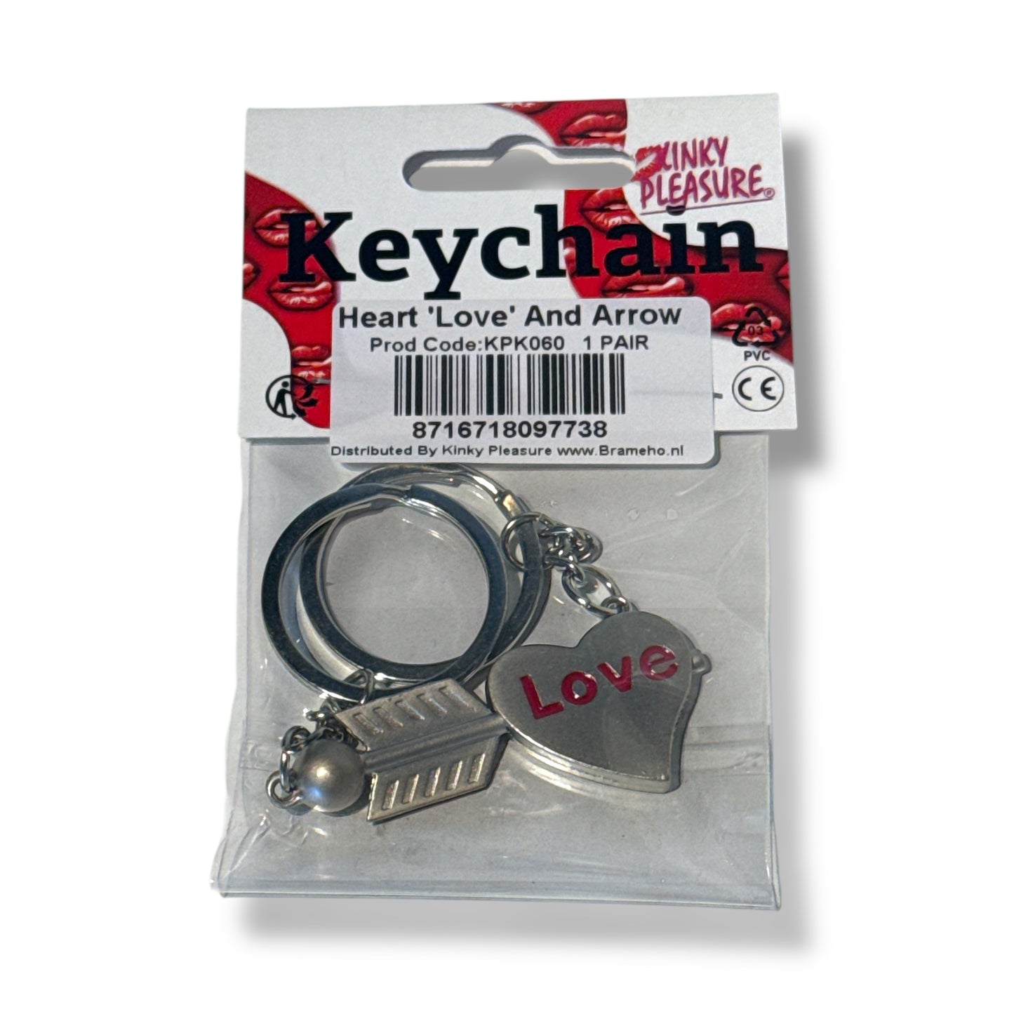 Kinky Pleasure - KPK060 - Keychain - Heart 'Love' And Arrow - 1 Pair