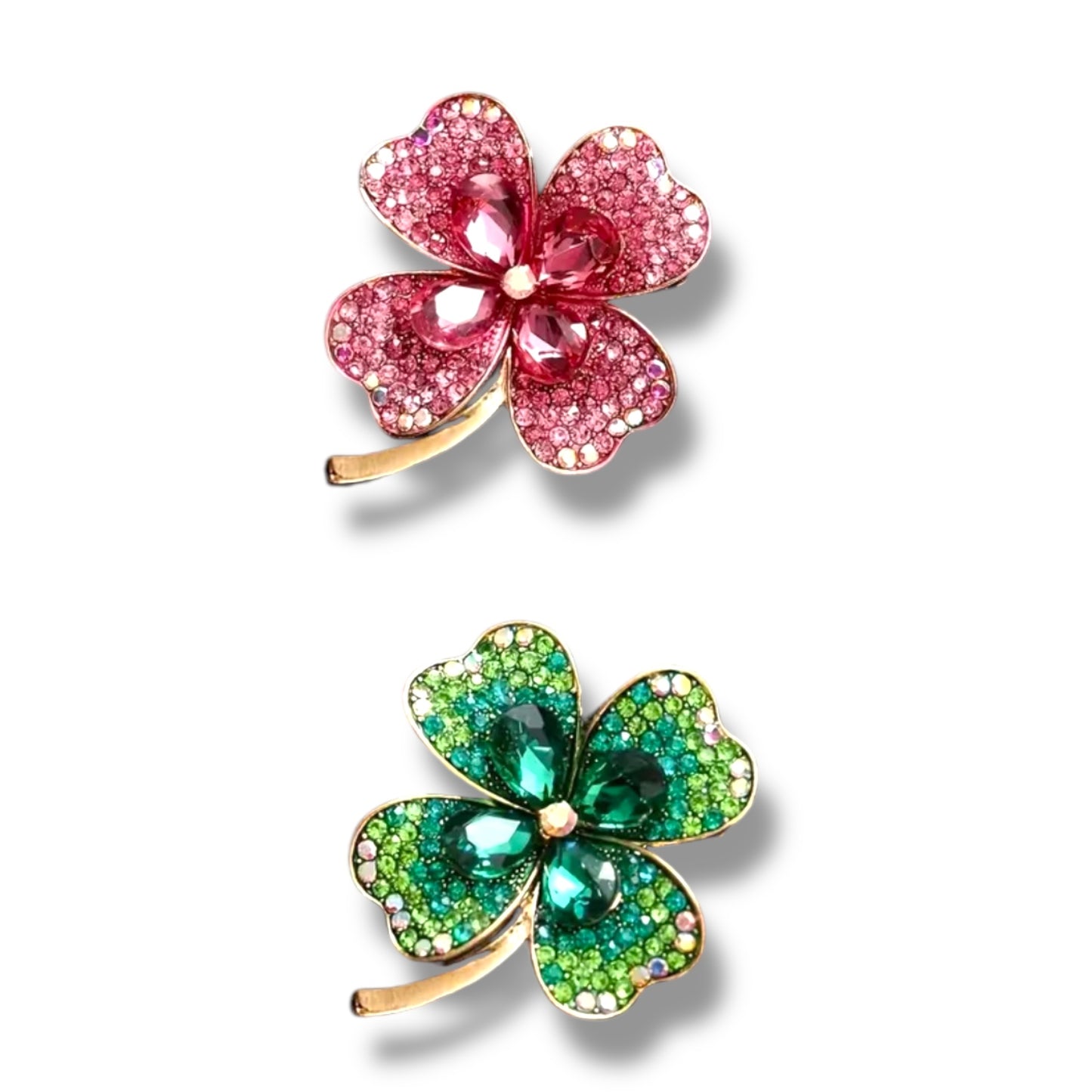 Kinky Pleasure - KPB071 - Badge / Pin - Shamrock Lucky Flower Green XL