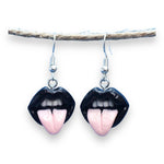 Kinky Pleasure - S033 - Earrings - Sexy Lips In Black & Red