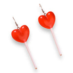 Kinky Pleasure - S034 - Earrings - Heart Lolly Red