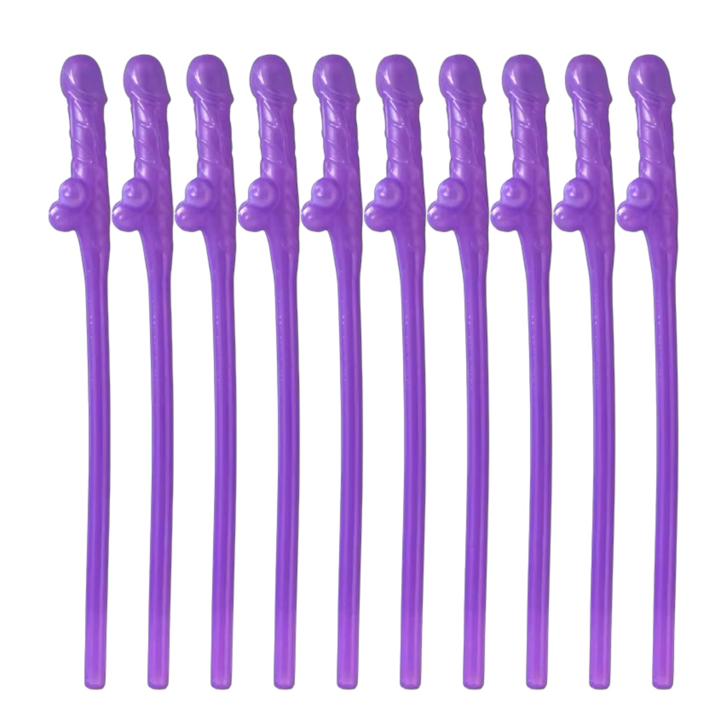 Kinky Pleasure - KP007 - Penis Straws 10pcs -  Purple - New Package