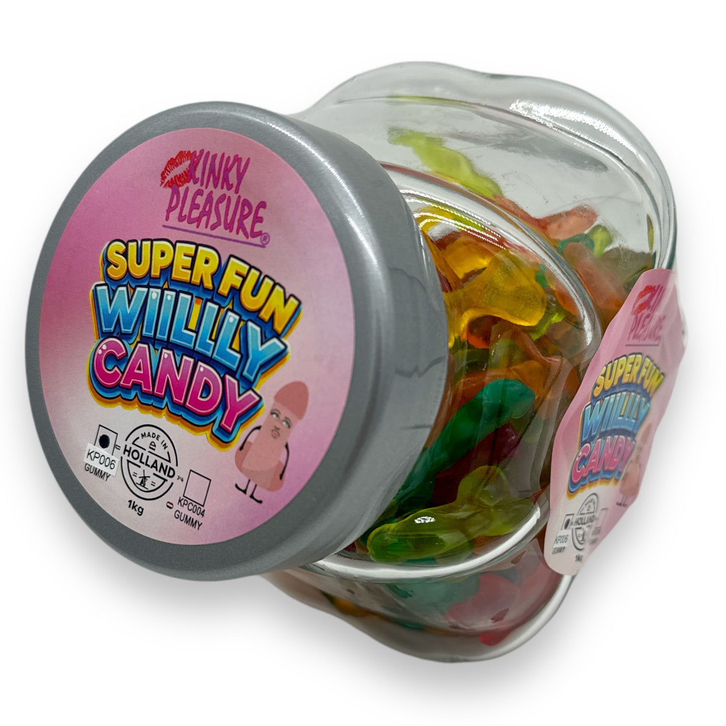 Kinky Pleasure - KPC001 - Super Fun Willy Candy In Glass Display Jar - Gummy's - 1KG