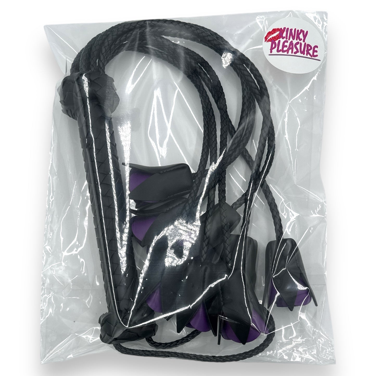 Kinky Pleasure - T145 - Rose Flogger Whip - Red/Purple