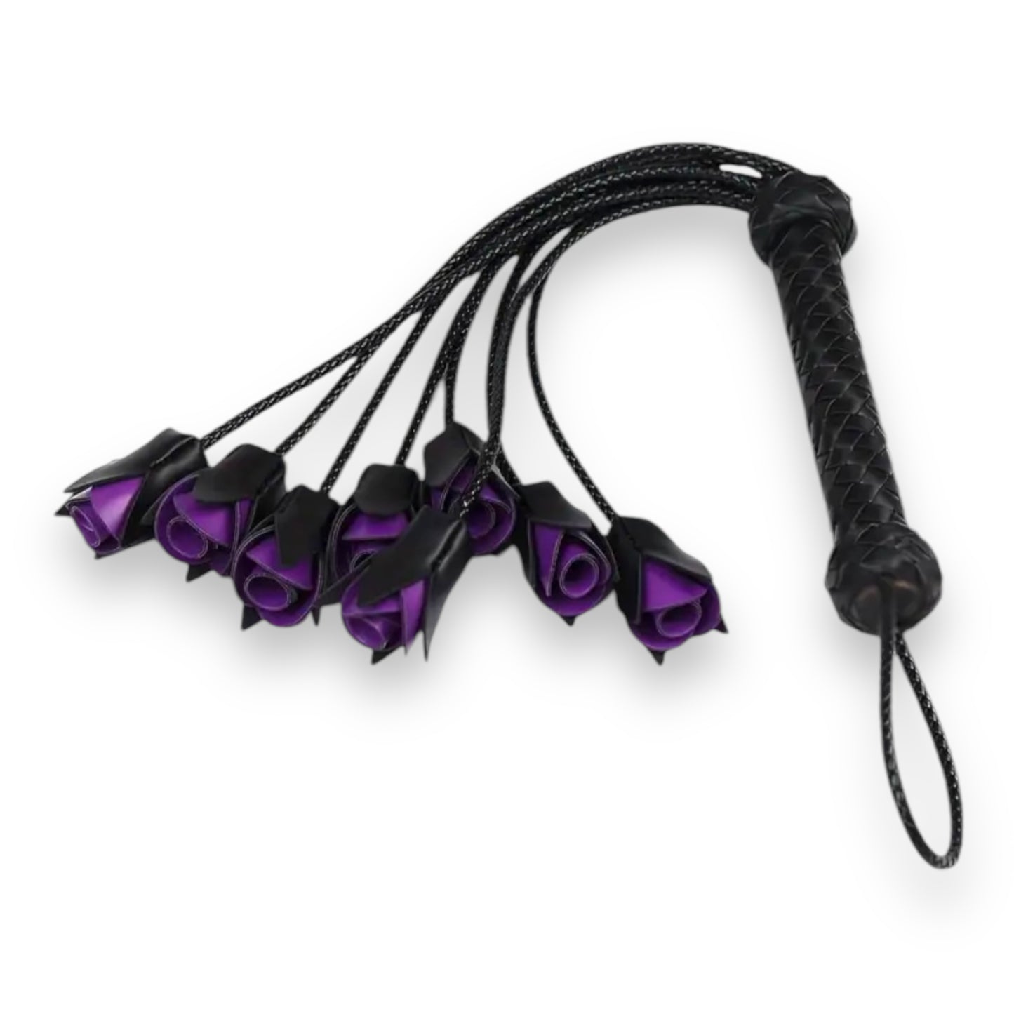 Kinky Pleasure - T145 - Rose Flogger Whip - Red/Purple