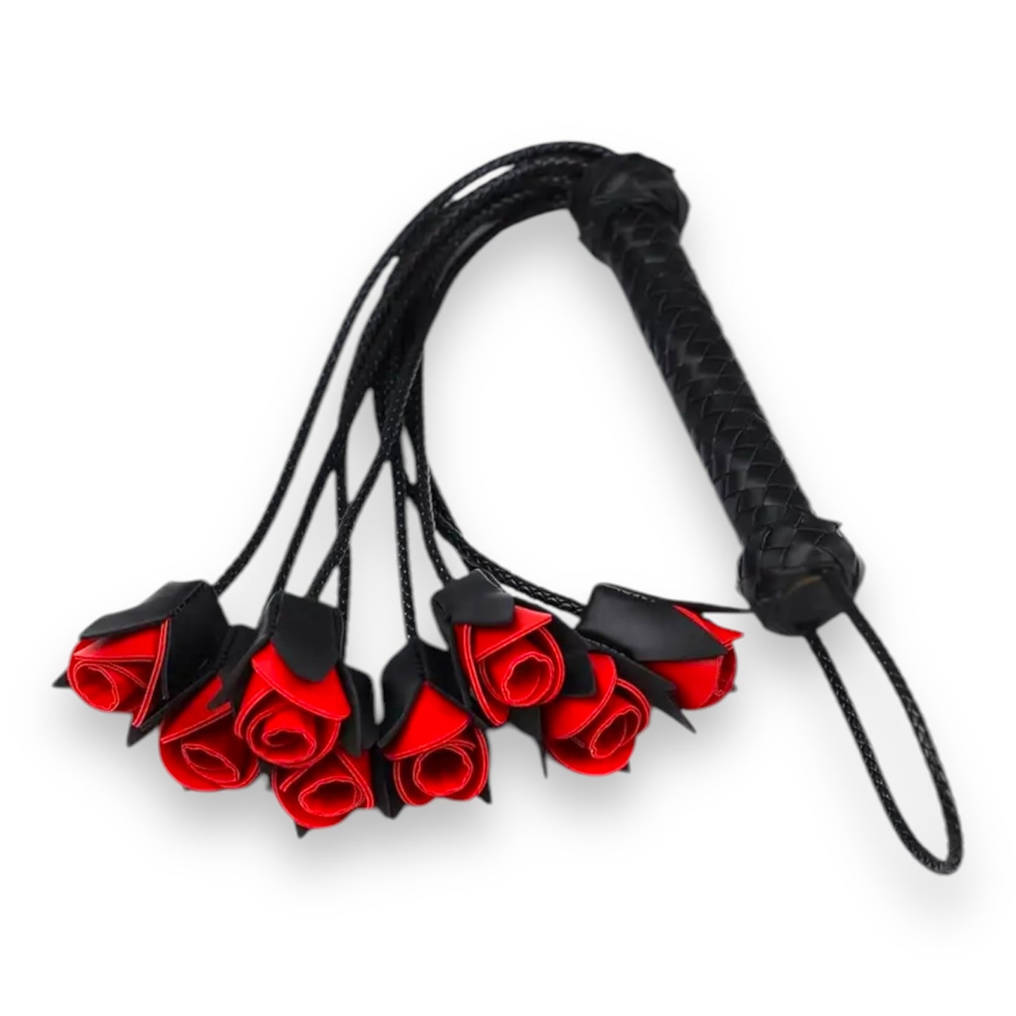 Kinky Pleasure - T145 - Rose Flogger Whip - Red/Purple