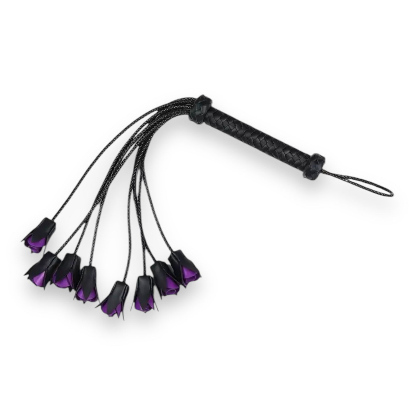 Kinky Pleasure - T145 - Rose Flogger Whip - Red/Purple