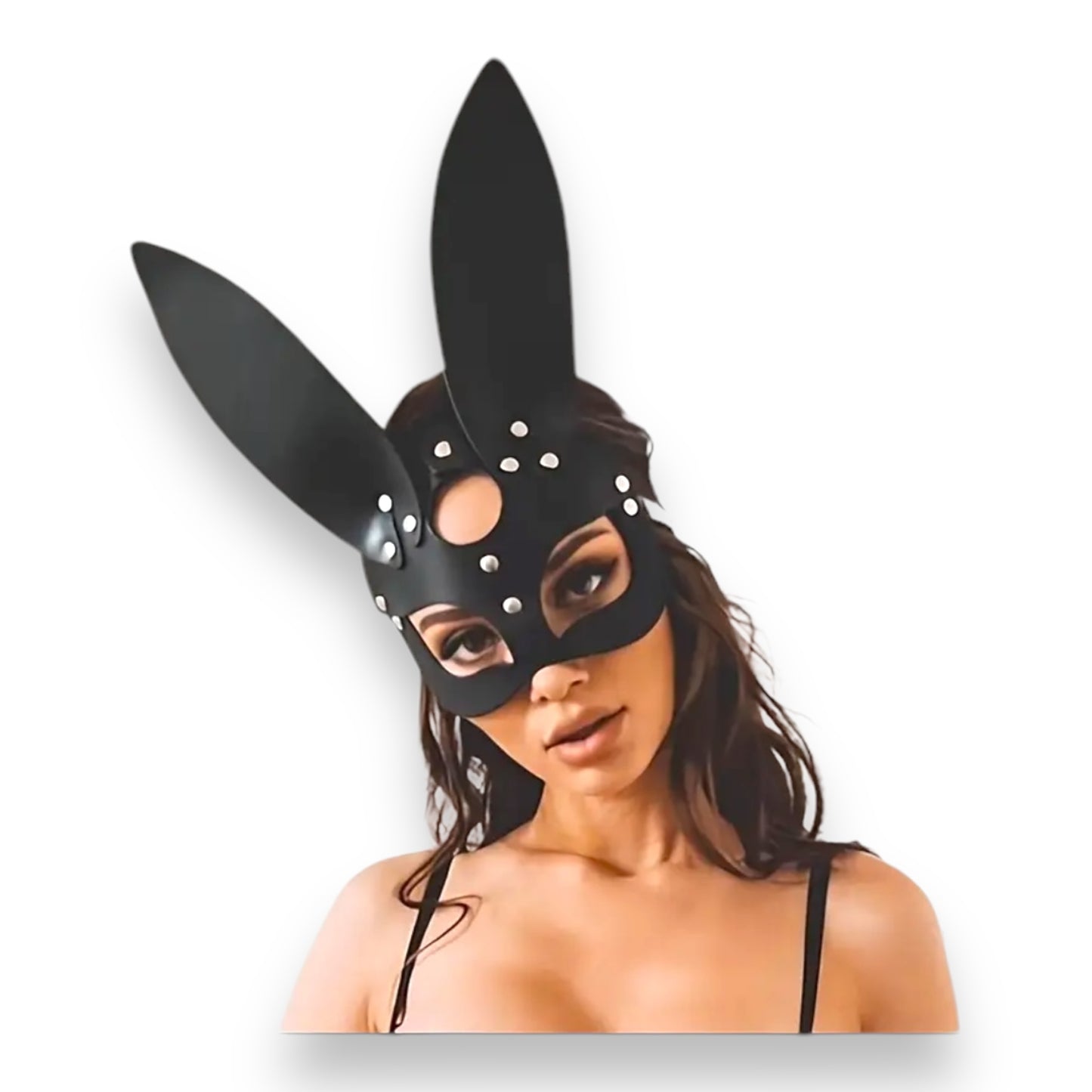 Kinky Pleasure - T148 - Luxury Black Bunny Mask - Elegant Cosplay & Sensual Accessory