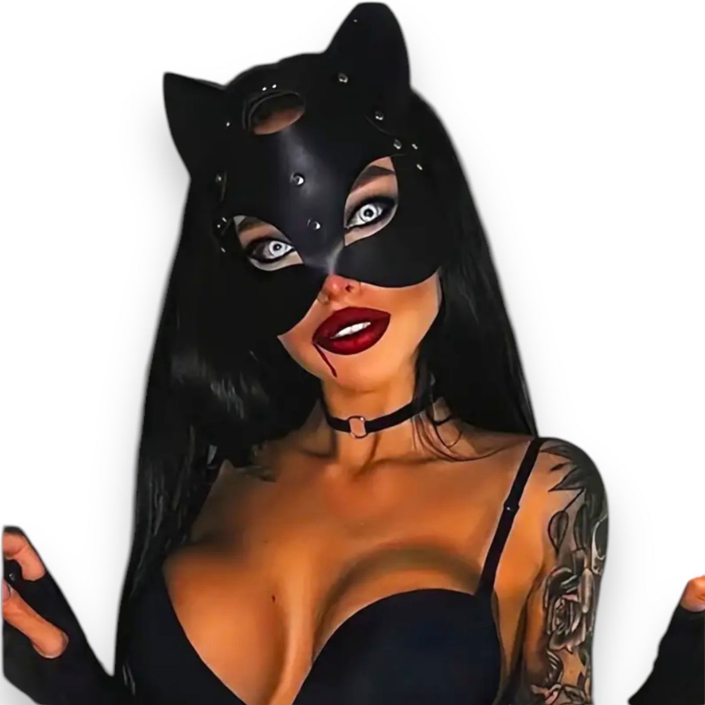 Kinky Pleasure - T149 - Luxury Kitty Mask - Elegant Cosplay & Sensual Accessory