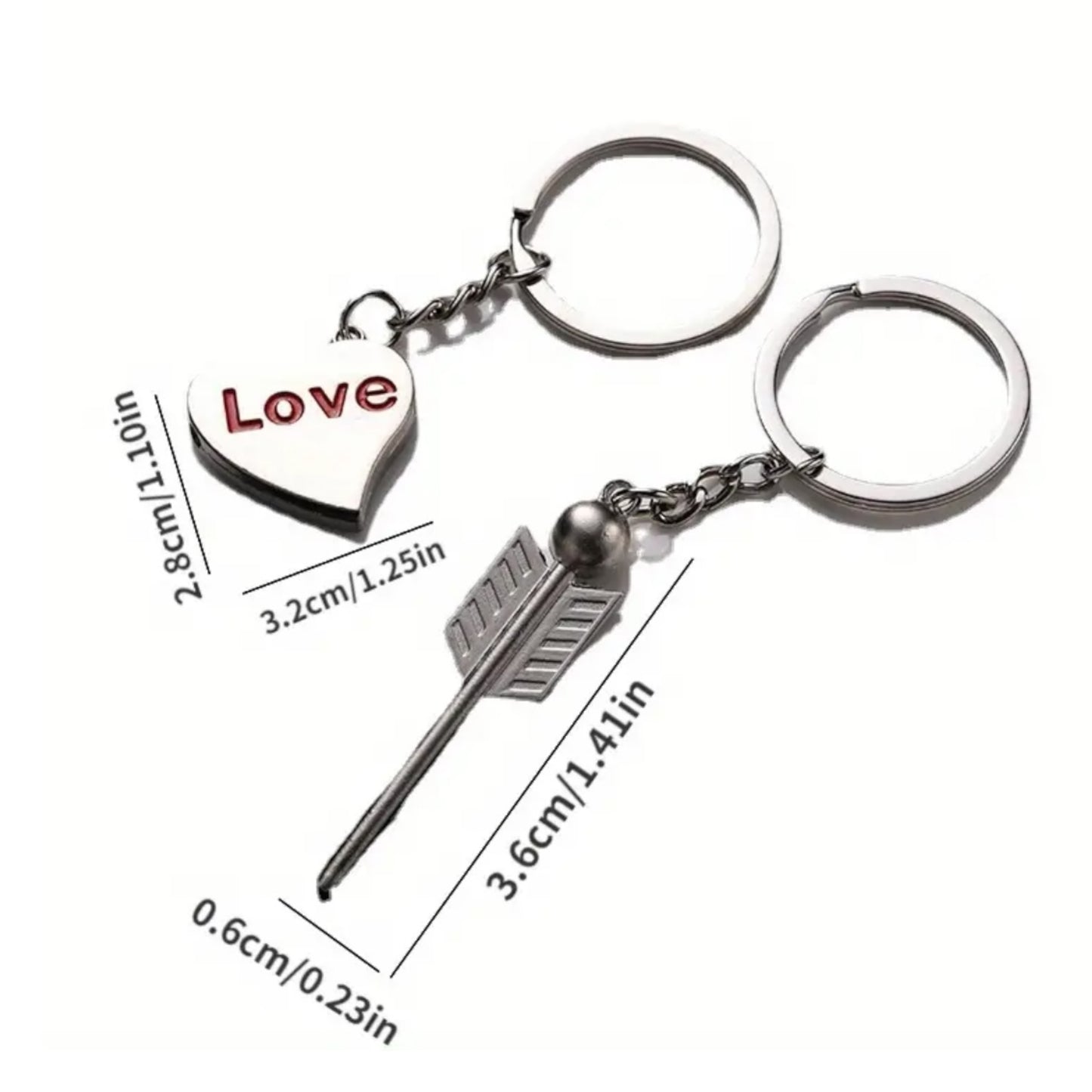 Kinky Pleasure - KPK060 - Keychain - Heart 'Love' And Arrow - 1 Pair