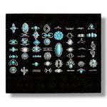 Kinky Pleasure - T171 - Ring Set Exclusive In Luxury Gift Box – 30-Piece Boho Silver & Turquoise Collection